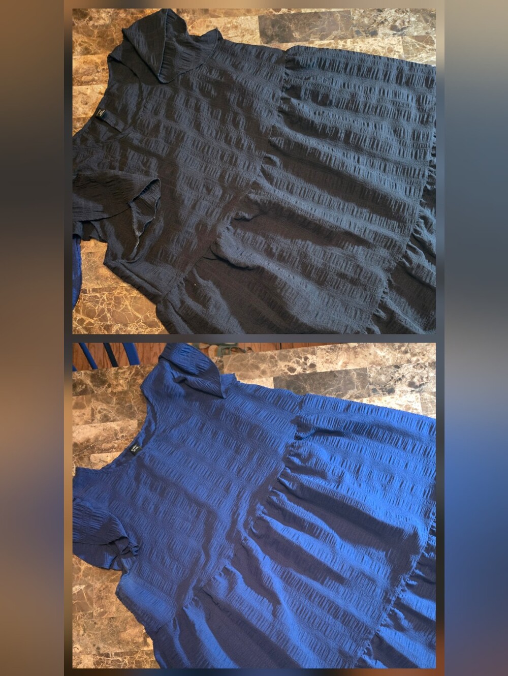 Two (2) Emery Rose Tiered (BLACK/ BLUE) Womens Dress Size 2XL